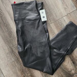 Spank Black Faux Leather Leggings 1X petite